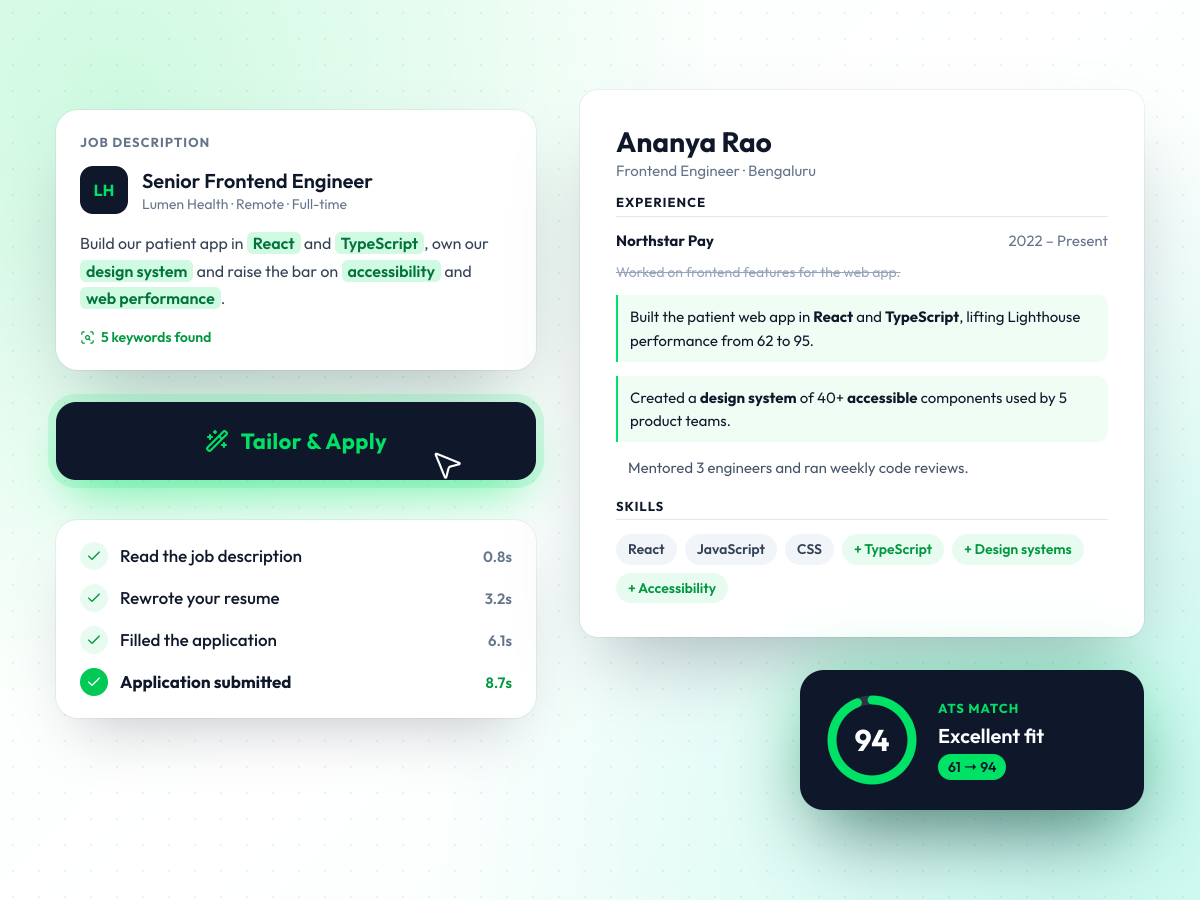 Tailored Apply Agent in MindMyJob