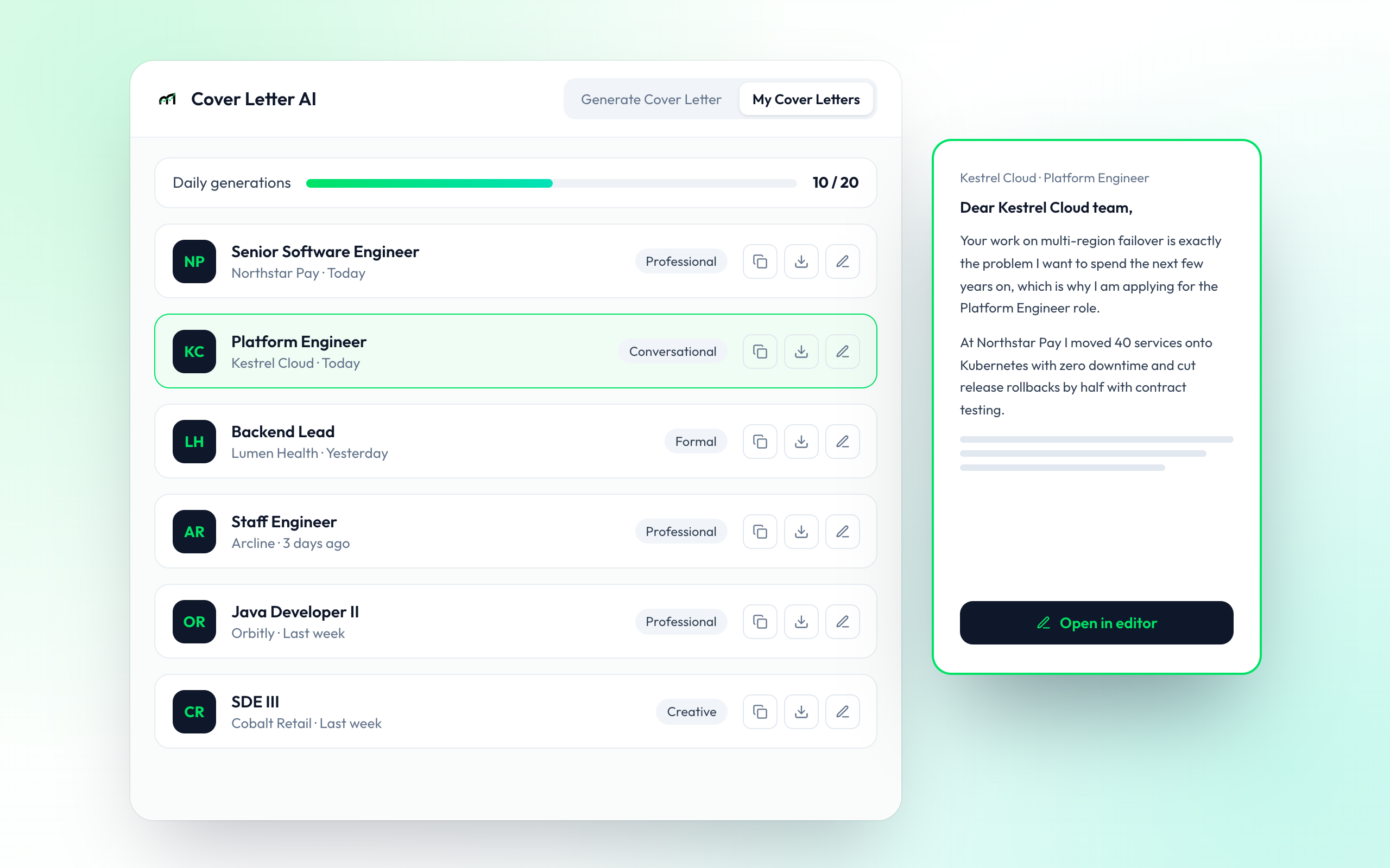 Your Cover Letter Library