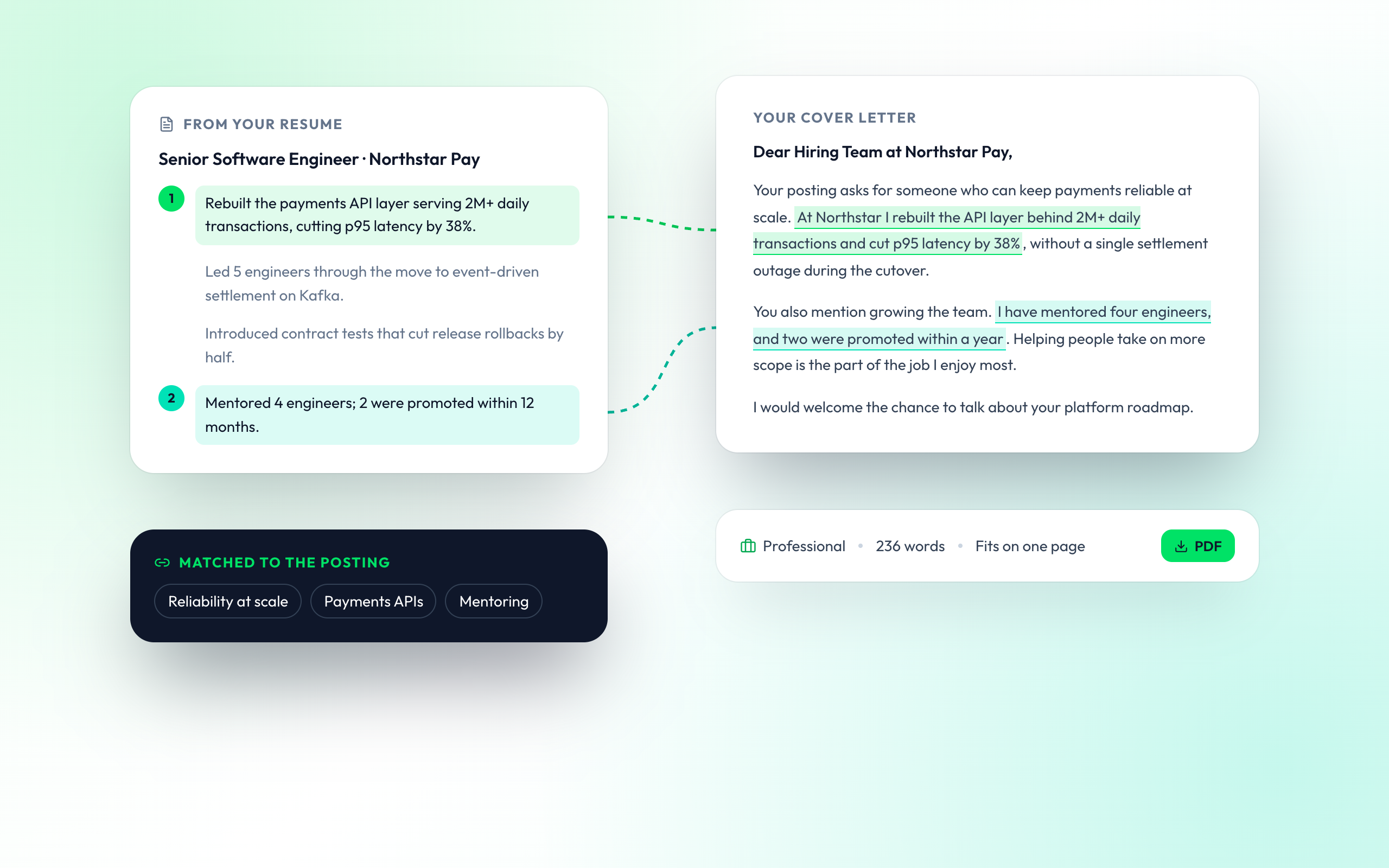 Resume-Aware Writing